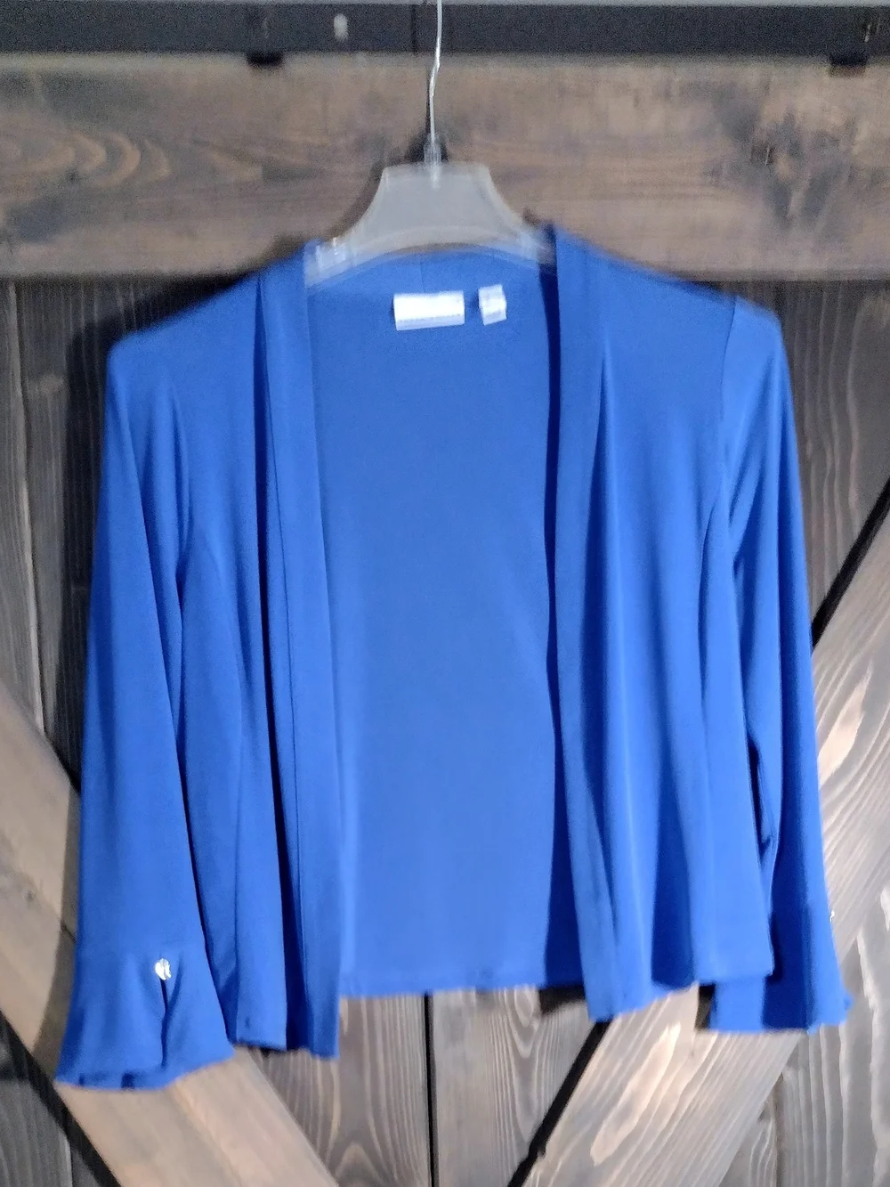 Susan Graver Colbolt Blue Open-Front Women's Shrug Size Medium
